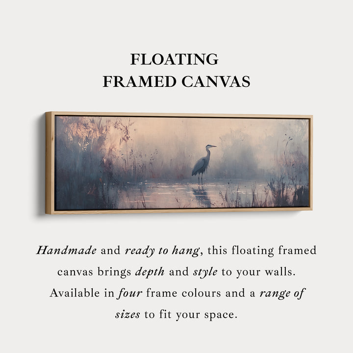 Minimalist Heron Above Bed Decor Framed Canvas Wall Decor