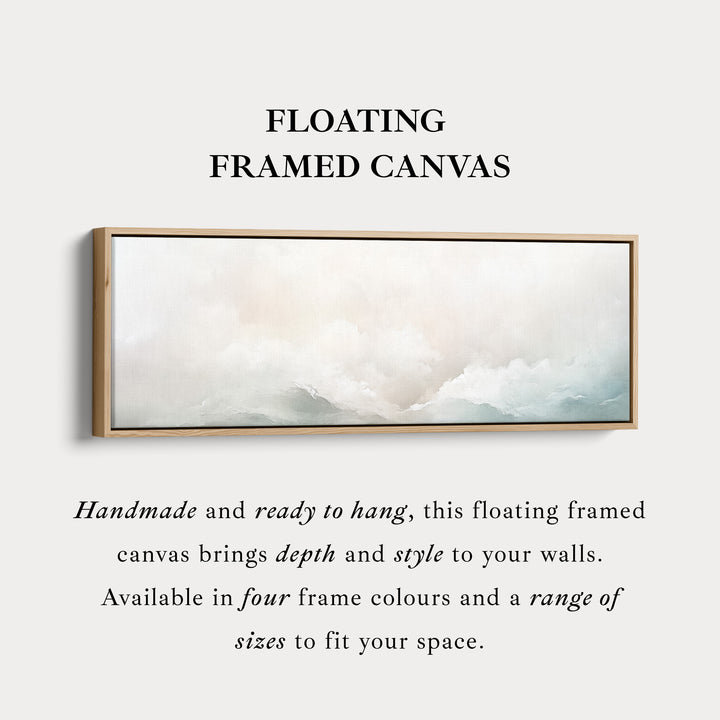 Neutraal Abstract Wolk Breed Geïnlijst Boven Bed Muurkunst