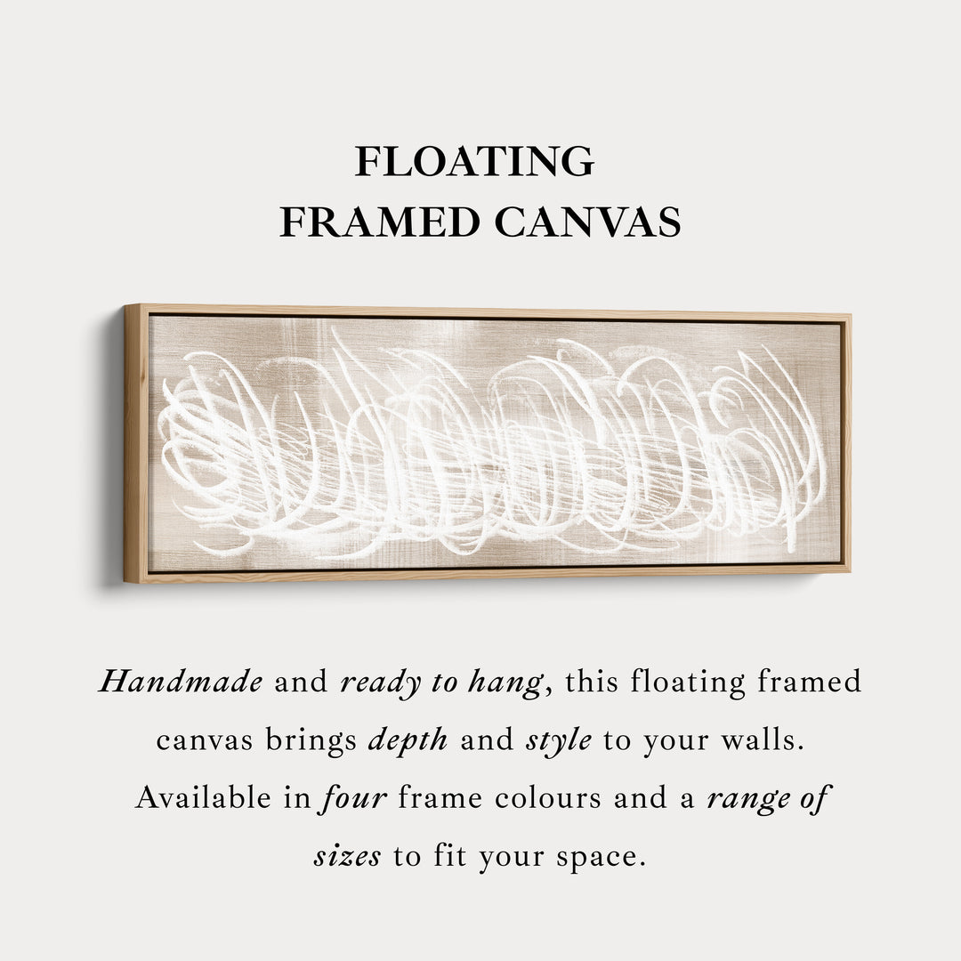 Abstracte witte panoramische grote ingelijste wanddecoratie