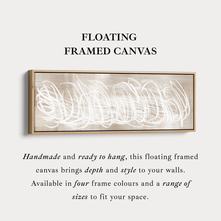 Abstracte witte panoramische grote ingelijste wanddecoratie