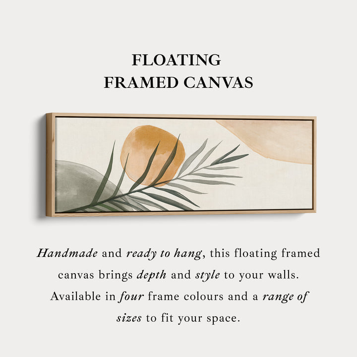 Beige & groene botanische panoramische grote ingelijste wanddecoratie