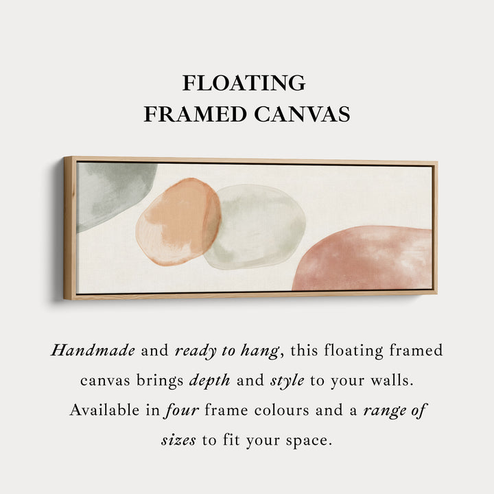 Beige & groene abstracte panoramische grote ingelijste wanddecoratie