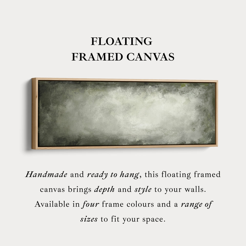 Olive Mist Abstract Long Horizontal Wall Art