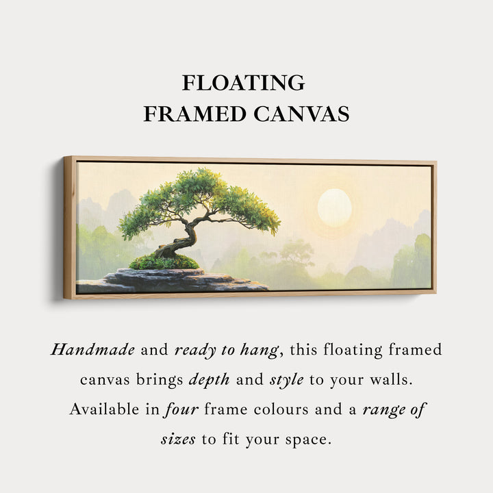 Bonsai boom botanische wandkunst lange panoramische wanddecoratie