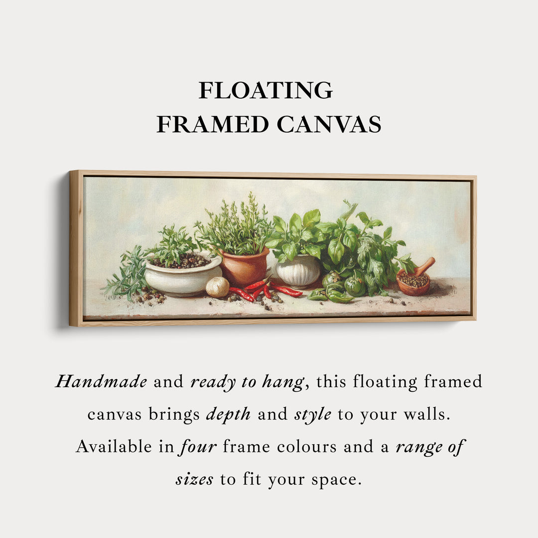 Horizontale keuken wanddecoratie ingelijste canvas