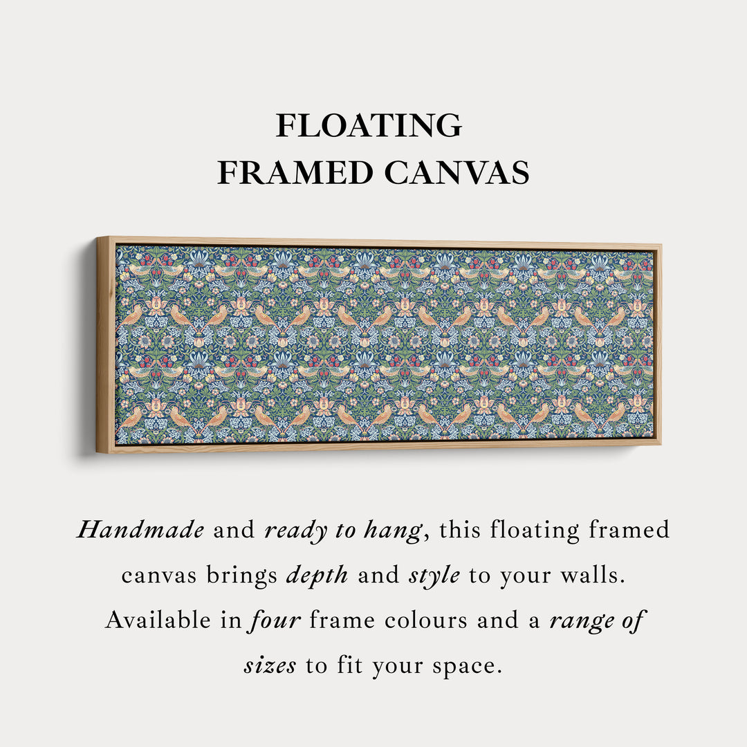 William Morris Aardbeiendief Blauw Smal Lang Muurkunst