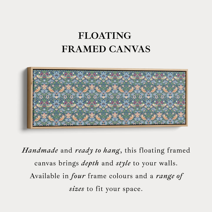 William Morris Aardbeiendief Blauw Smal Lang Muurkunst