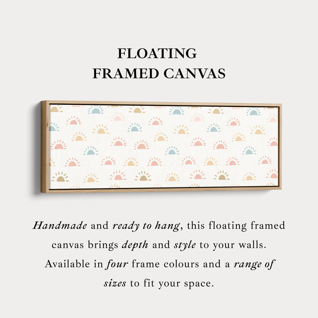 Lange smalle kinderkamer muurdecoratie zon krabbel