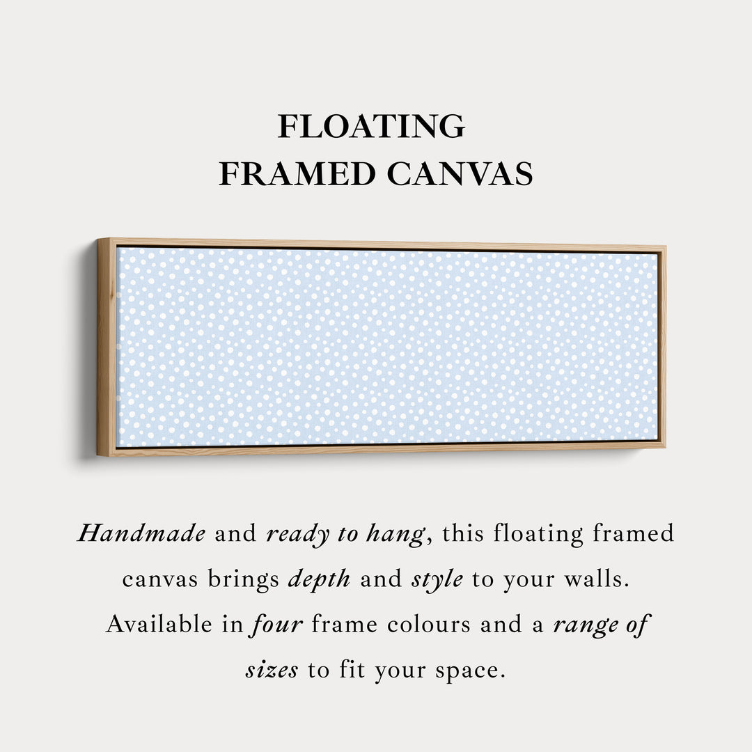 Blauwe polkadot slanke horizontale wanddecoratie