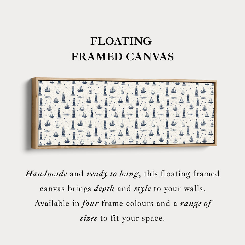 Boats & Lighthouses Long Narrow Panoramic Wall Art