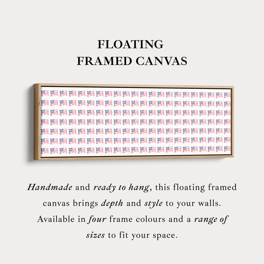 Horizontale wanddecoratie kleine Amerikaanse vlaggen VS
