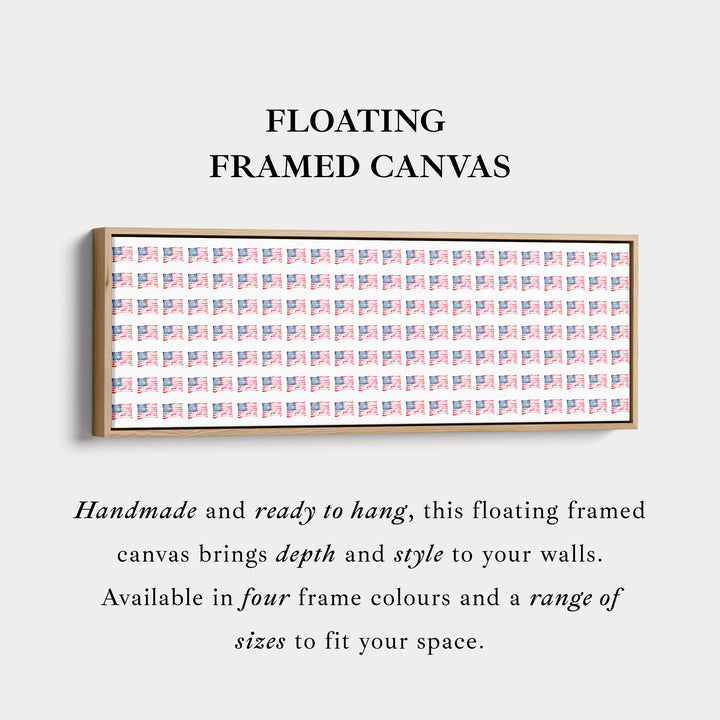 Horizontale wanddecoratie kleine Amerikaanse vlaggen VS