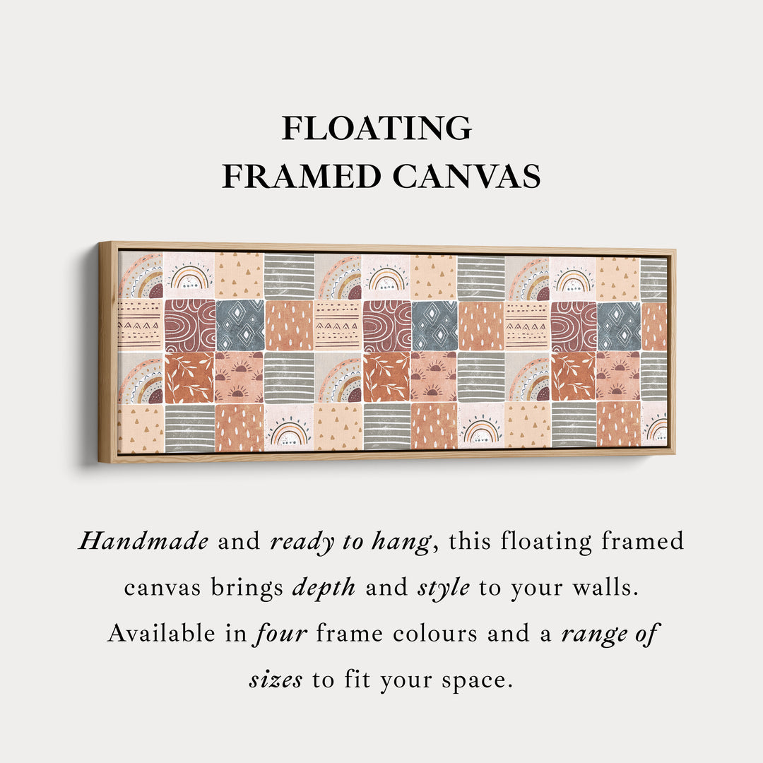 Horizontale wanddecoratie gedempt boho patroon