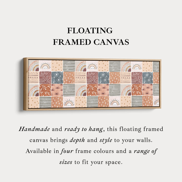 Horizontale wanddecoratie gedempt boho patroon