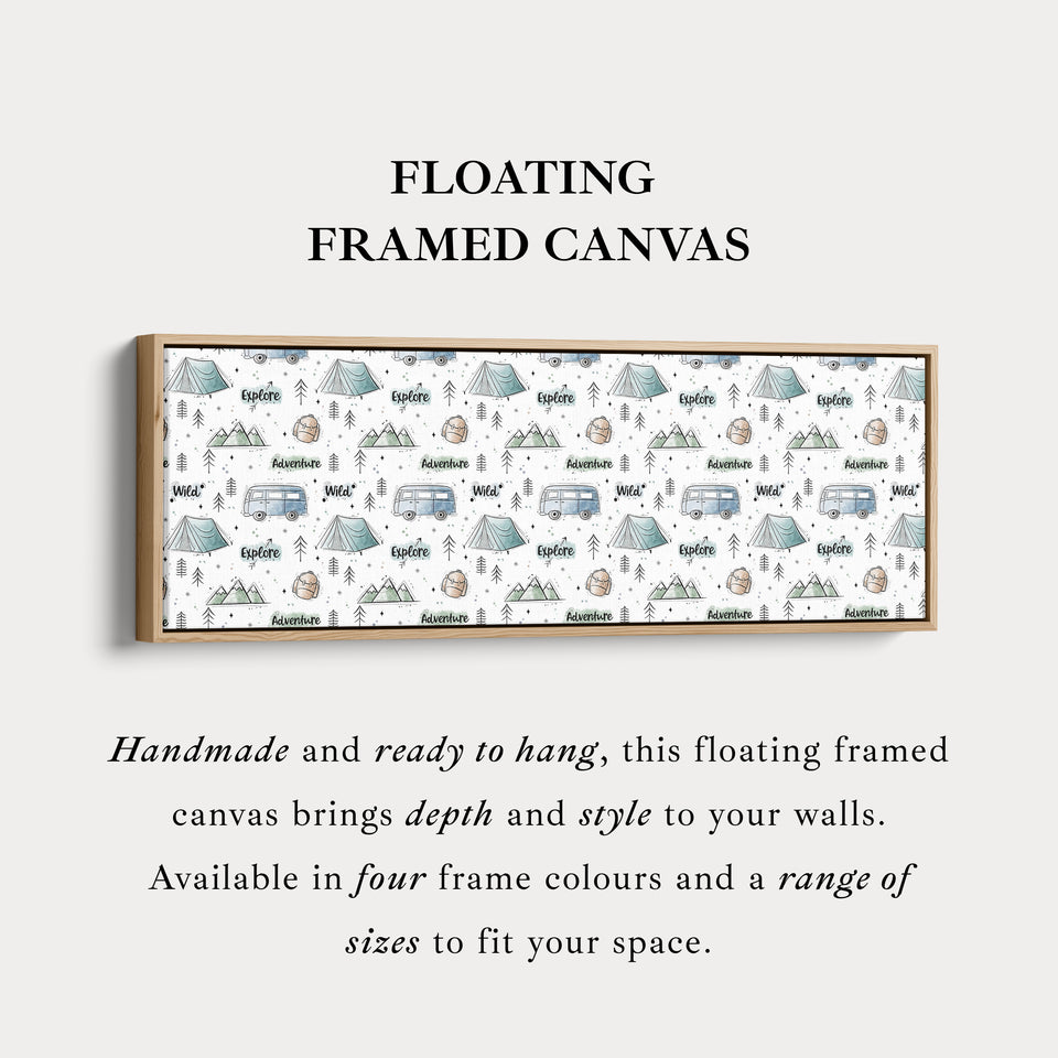 Camping Abenteuer Kinderzimmer Schmaler Wandkunst