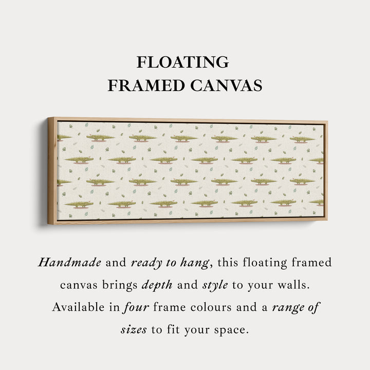 Schattige Krokodil Kindercrèche Horizontale Lange Muurdecoratie