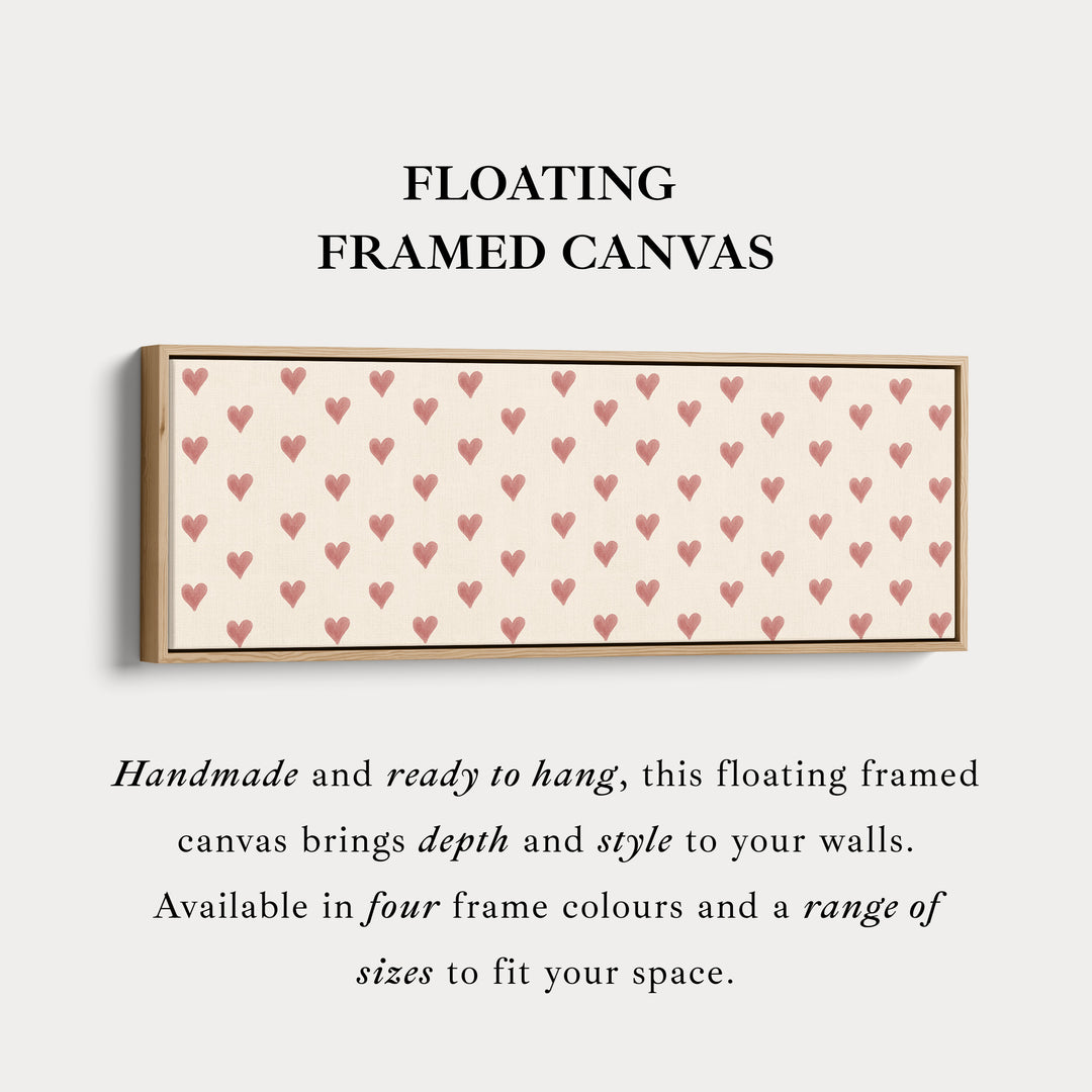 Rode hartjes patroon brede skinny muurkunst