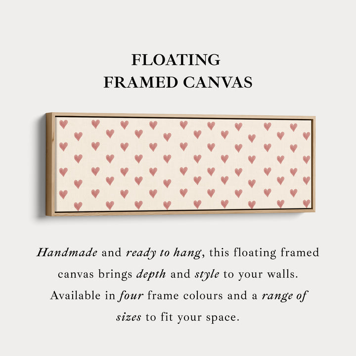 Rode hartjes patroon brede skinny muurkunst