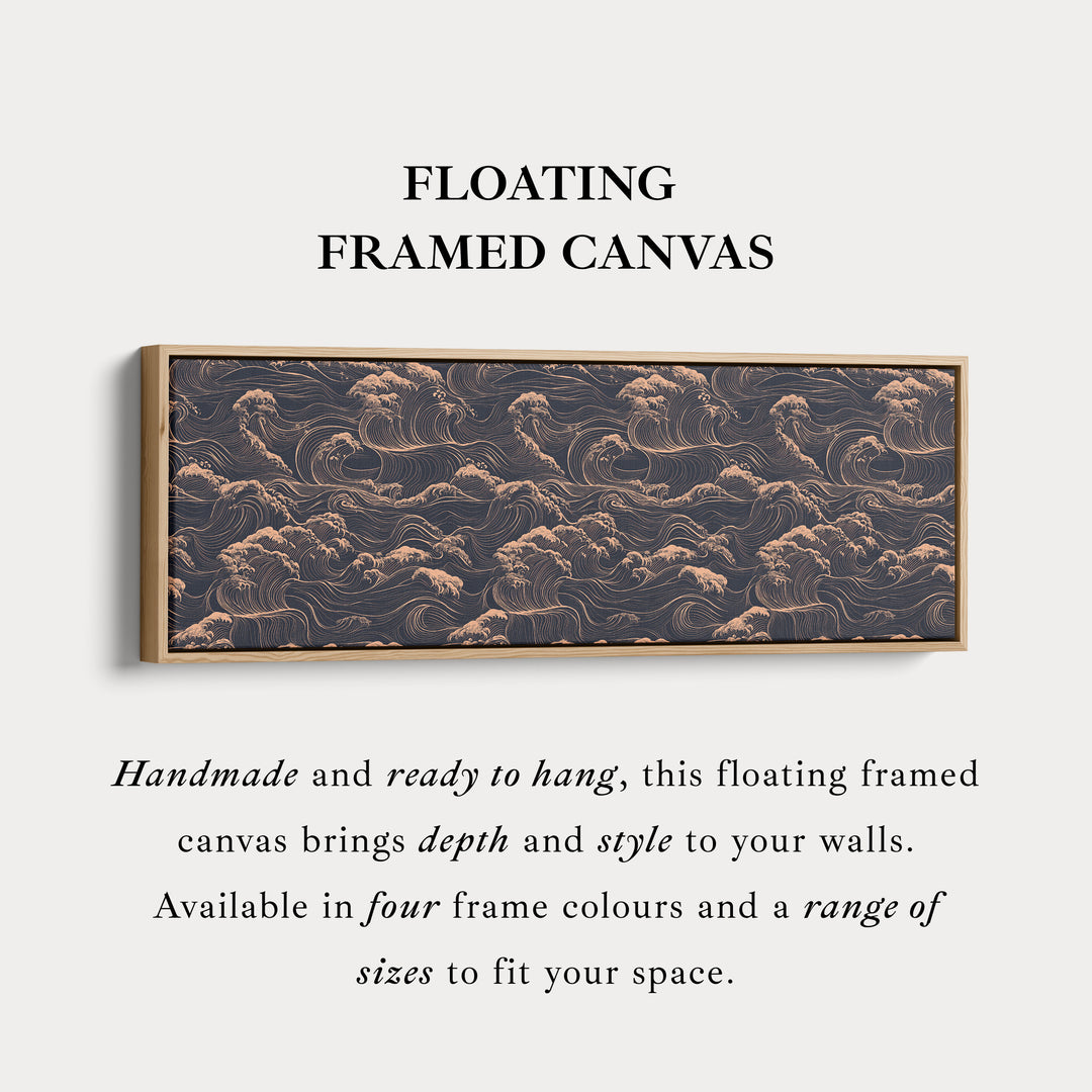 Japanse Golven Lange Horizontale Wanddecoratie