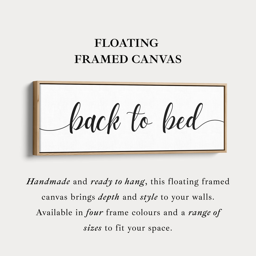 Smalle panoramische wanddecoratie boven het bed 'Terug naar bed'