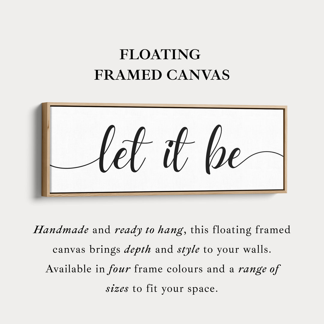 Wanddecoratie boven bed in gastenkamer 'Let It Be'