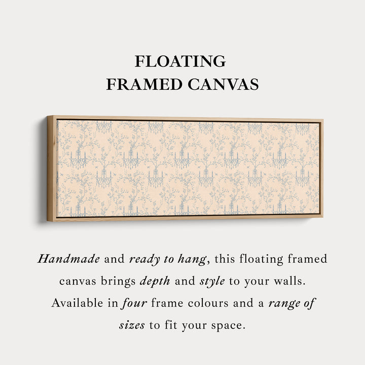 Vintage French Blue & Beige Long Narrow Wall Art