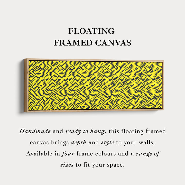 Geel & Zwart Geometrisch Organisch Patroon Lange Muurkunst