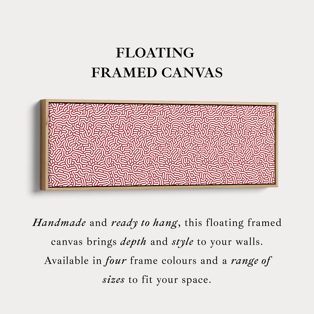 Rood-wit koraalpatroon panoramische wanddecoratie