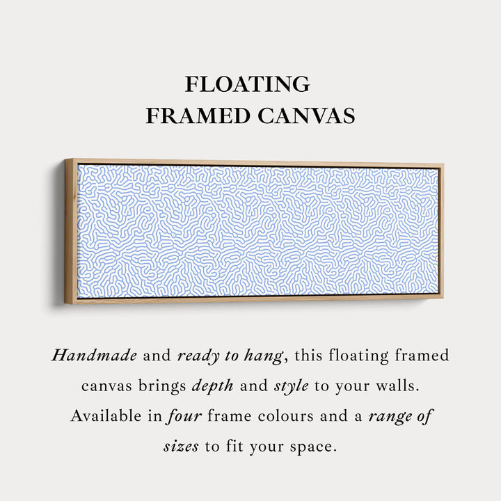 Blauwe en witte koraalpatroon panoramische wanddecoratie