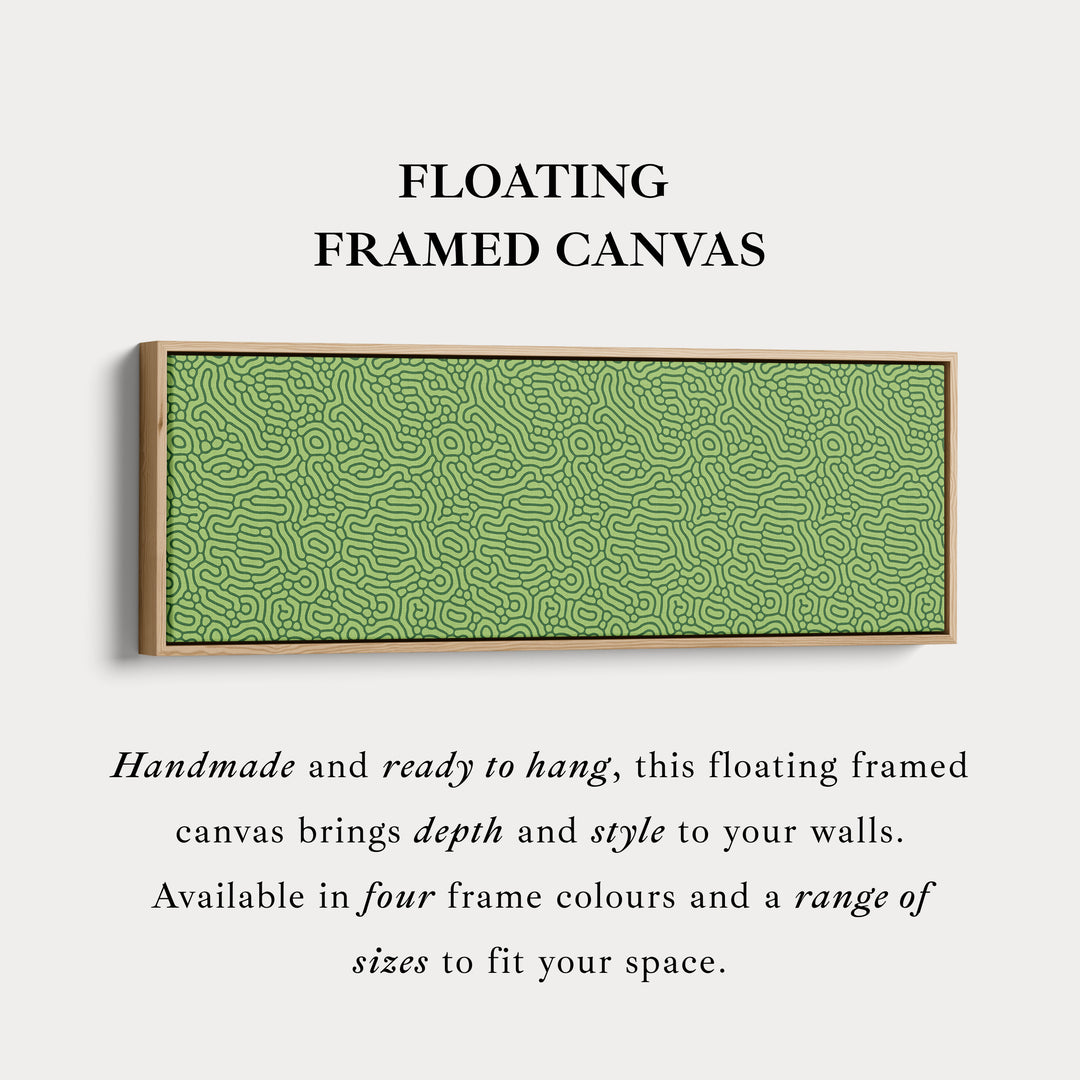 Groen Organisch Patroon Panoramische Lange Wanddecoratie