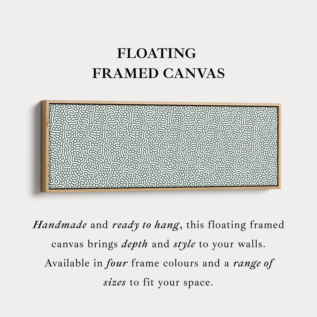 Groen & Wit Organisch Patroon Horizontale Lange Wanddecoratie