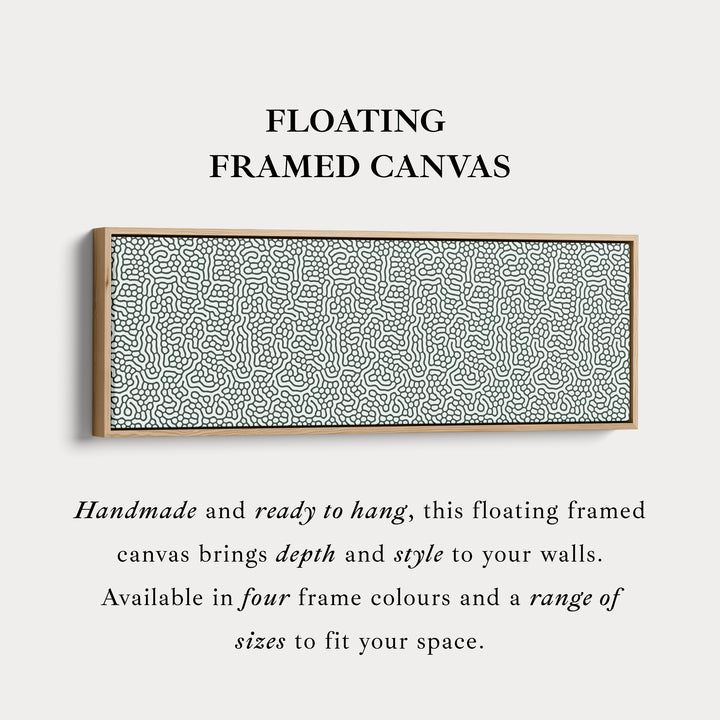 Groen & Wit Organisch Patroon Horizontale Lange Wanddecoratie