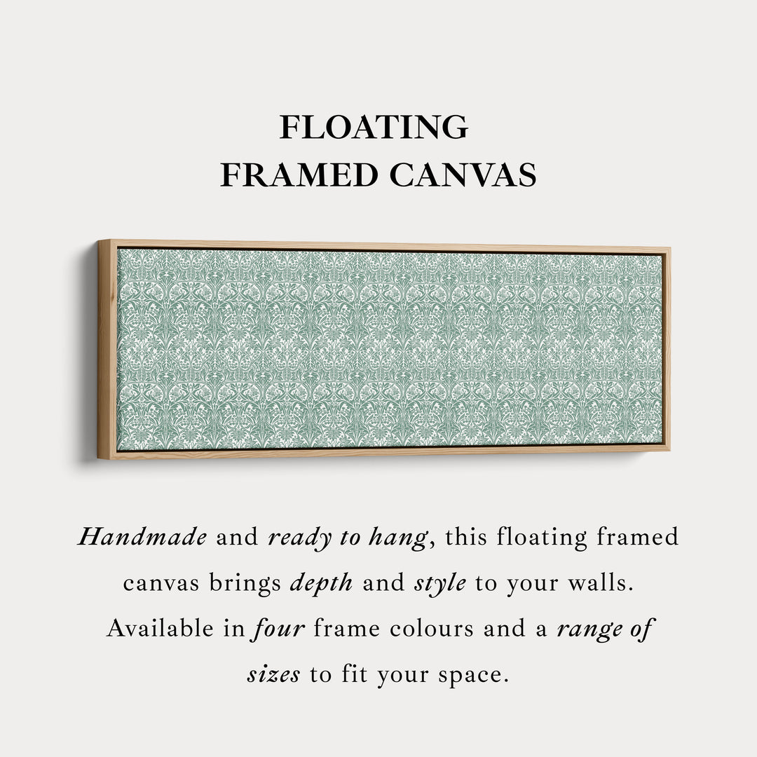 Panoramische wanddecoratie groen & wit William Morris