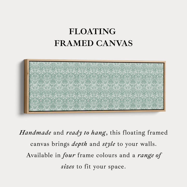 Panoramische wanddecoratie groen & wit William Morris