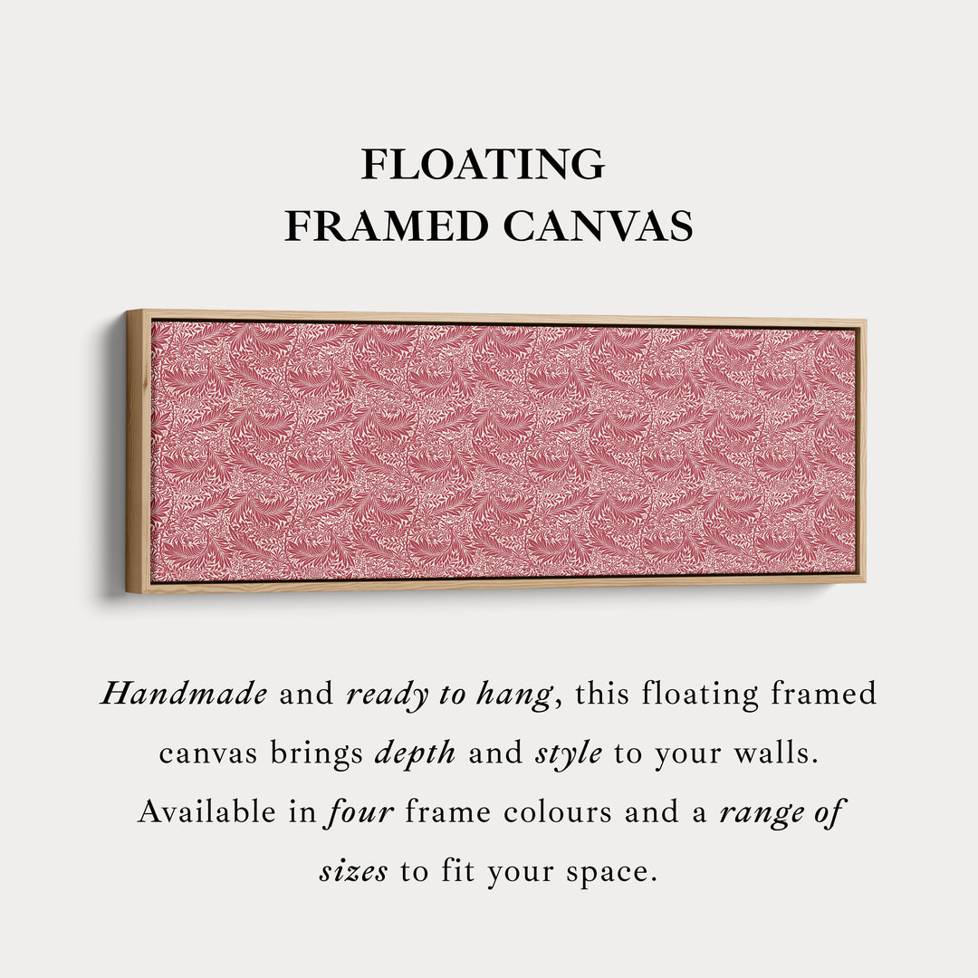 Horizontale smalle wanddecoratie William Morris rode ridderspoor