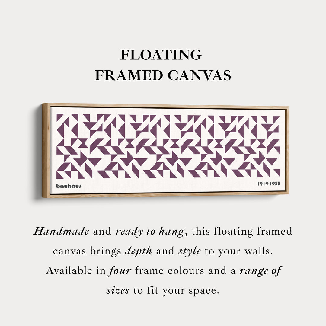 Panoramische Wanddecoratie Paarse Bauhaus Ingelijste Canvas