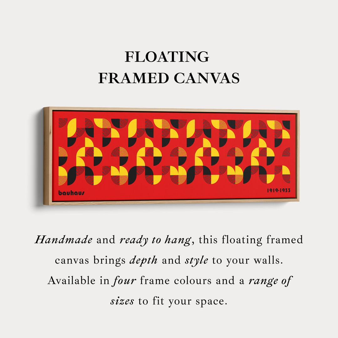 Art mural rouge horizontal au-dessus du lit Bauhaus