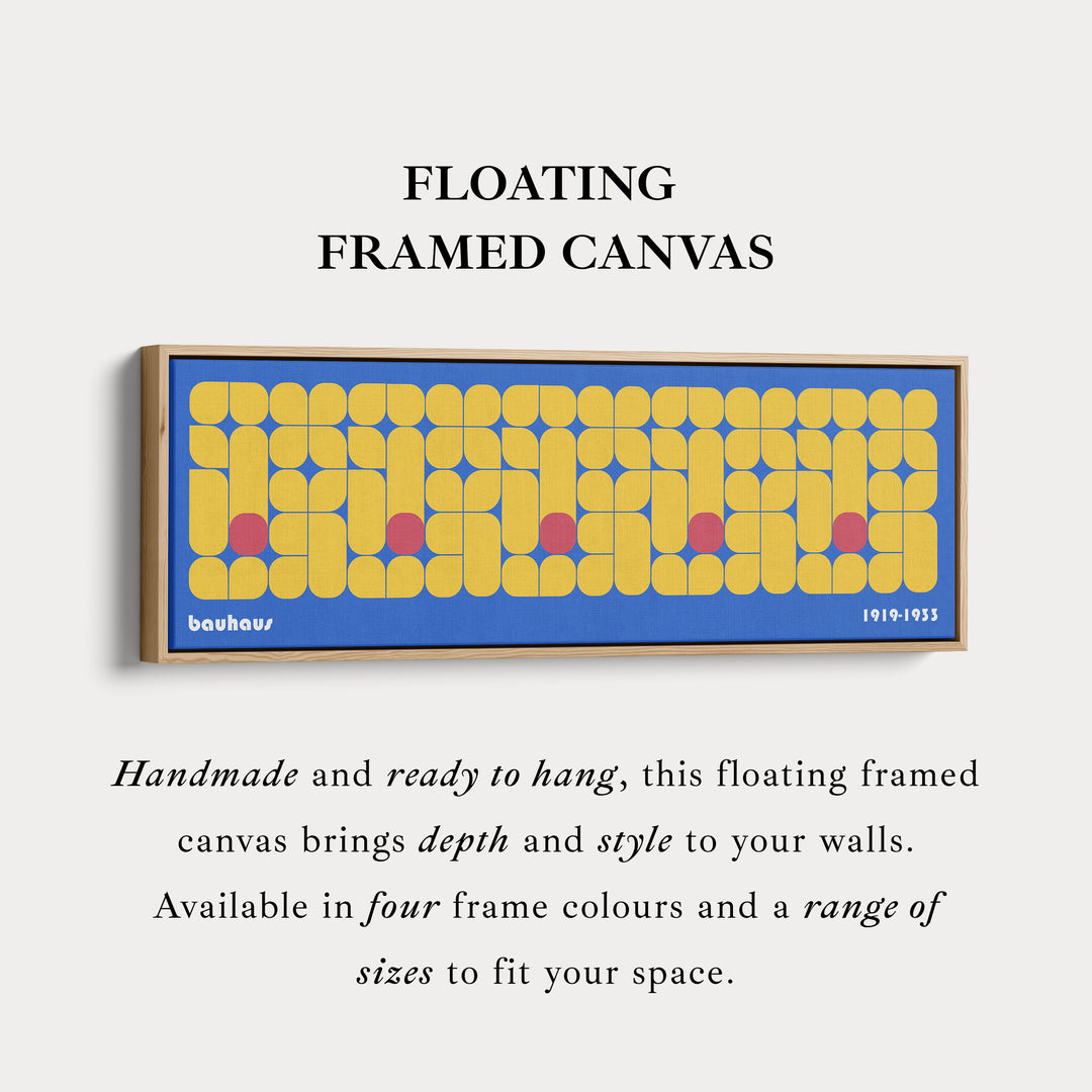Panoramische woonkamer Bauhaus blauwe wanddecoratie