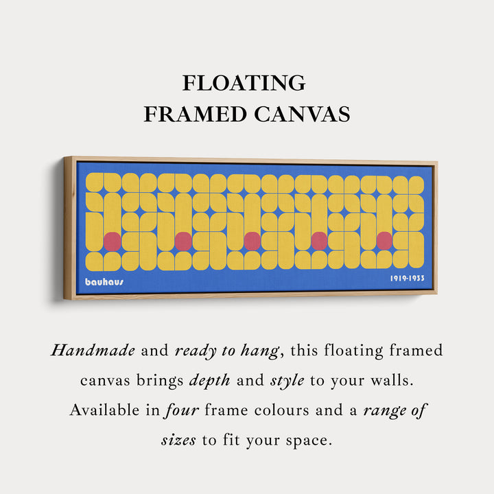 Panoramische woonkamer Bauhaus blauwe wanddecoratie