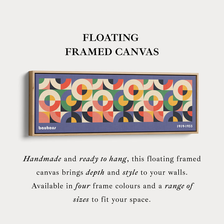 Horizontal Wall Art Violet Blue Bauhaus Large Framed Canvas