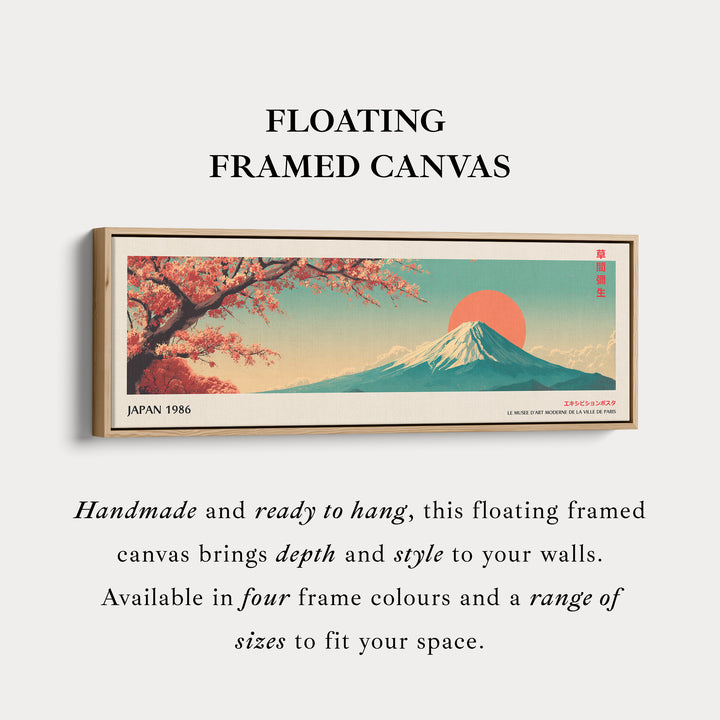 Mount Fuji Horizontale Muurdecoratie – Japandi Kersenbloesem Bergafdruk