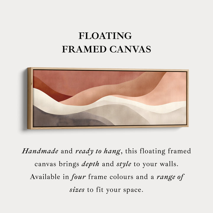 Wide wall art abstract flowing warm earth-toned shapes for living room or bedroom