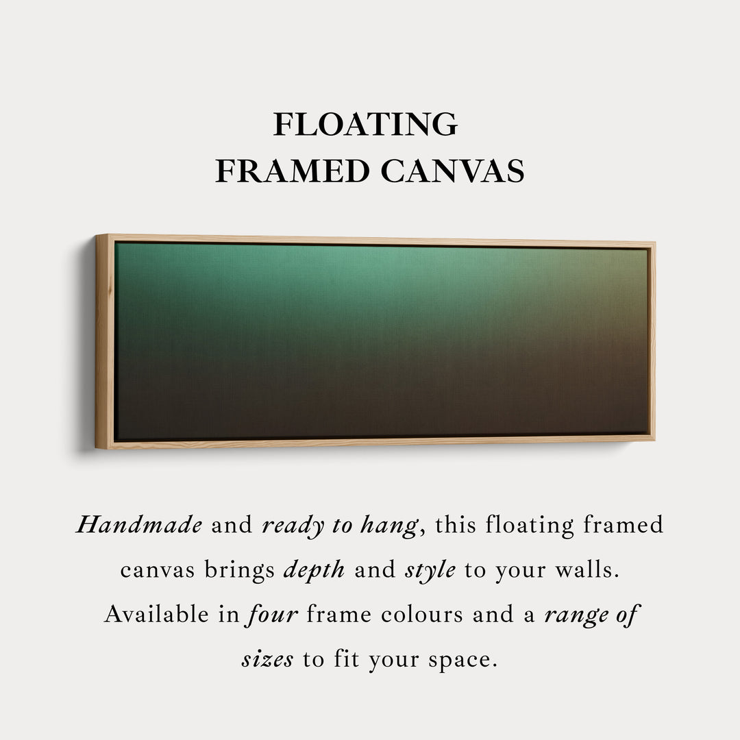 Horizontal Wall Art Green Gradient Long Canvas Modern Above Bed Art Living Room Decor