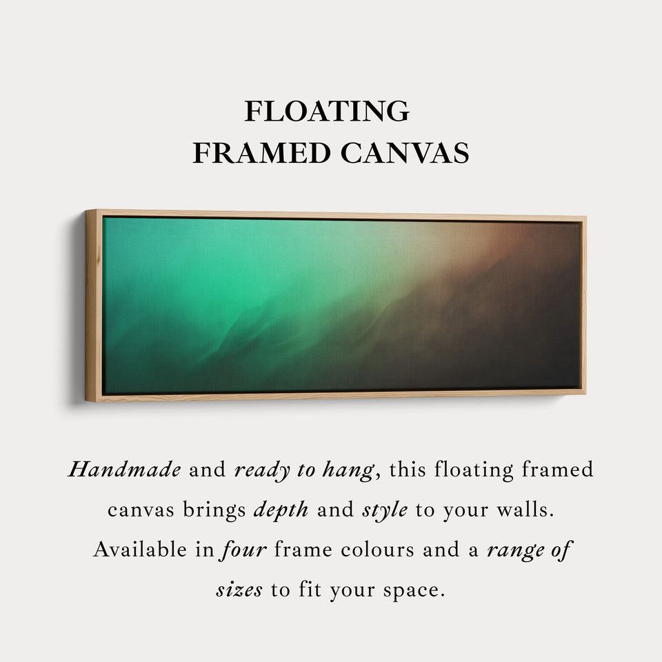 Long Canvas Wide Green Brown Abstract Gradient Horizontal Wall Art for Living Room and Bedroom