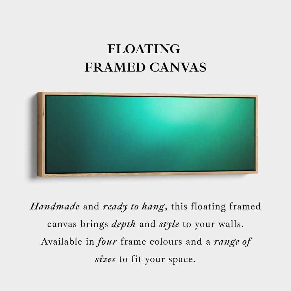 Wide Green Gradient Horizontal Wall Art Long Canvas Calm Modern Decor for Bedroom