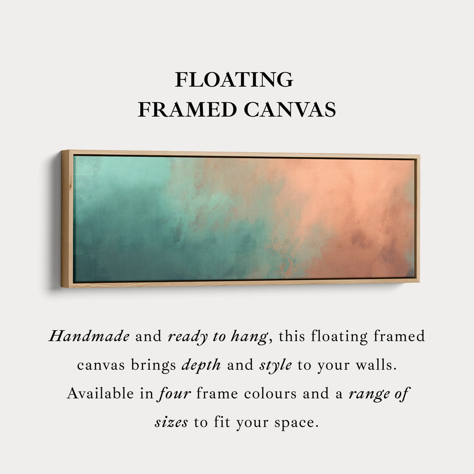 Wide Canvas Horizontal Green and Orange Abstract Wall Art Modern Stylish Decor