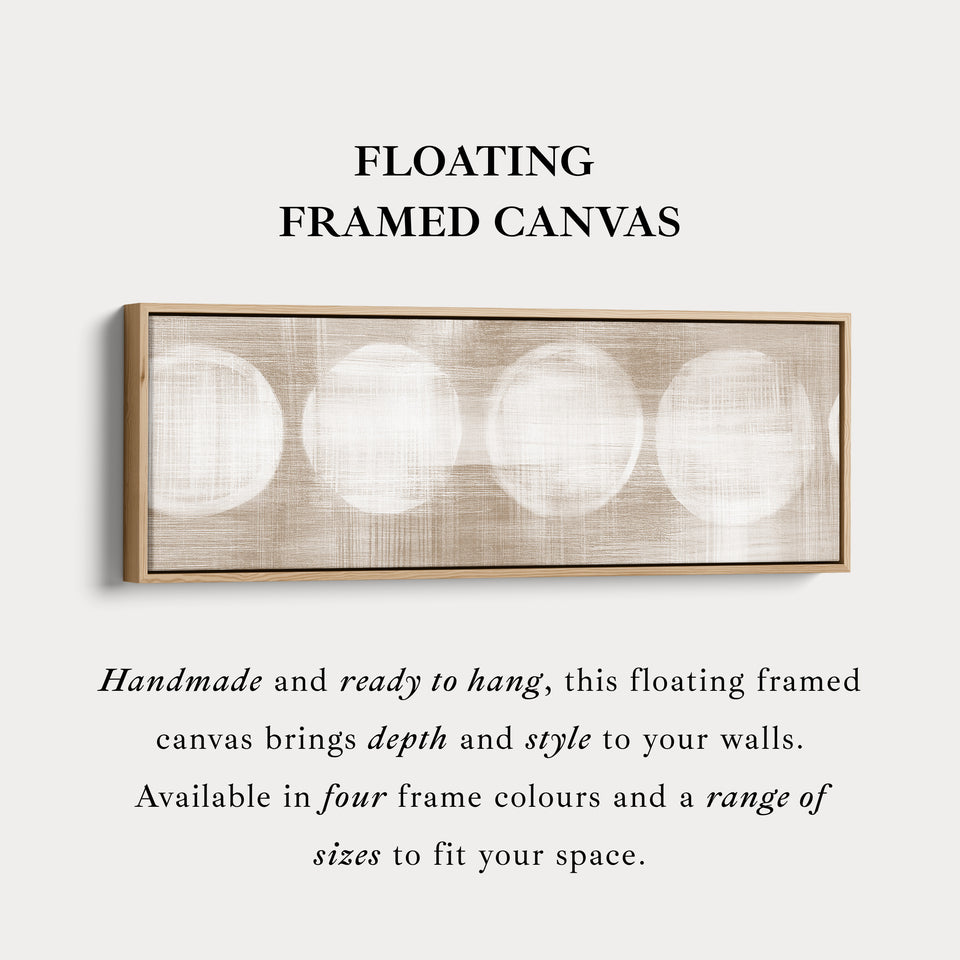 Long Canvas Neutral Circles Wide Horizontal Wall Art For Modern Living Room