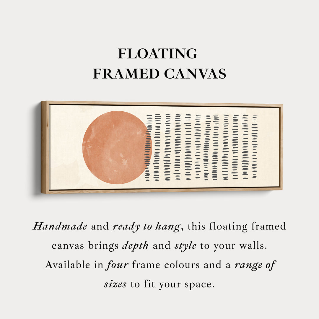 Long Narrow Canvas Warm Orange And Black Geometric Wall Art For Bedroom Or Office