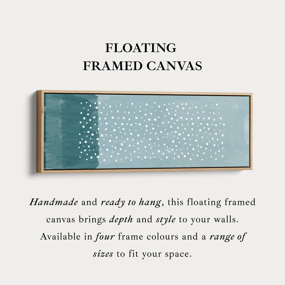 Horizontal Wall Art Soft Blue Dotted Pattern For Bathroom Or Bedroom