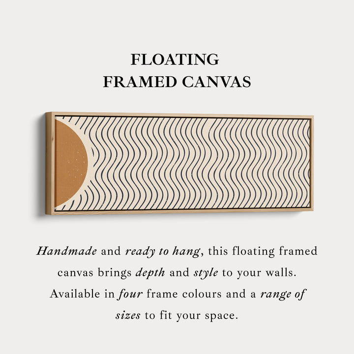 Panoramic Wall Art Warm Brown And Black Wavy Line Design For Living Room